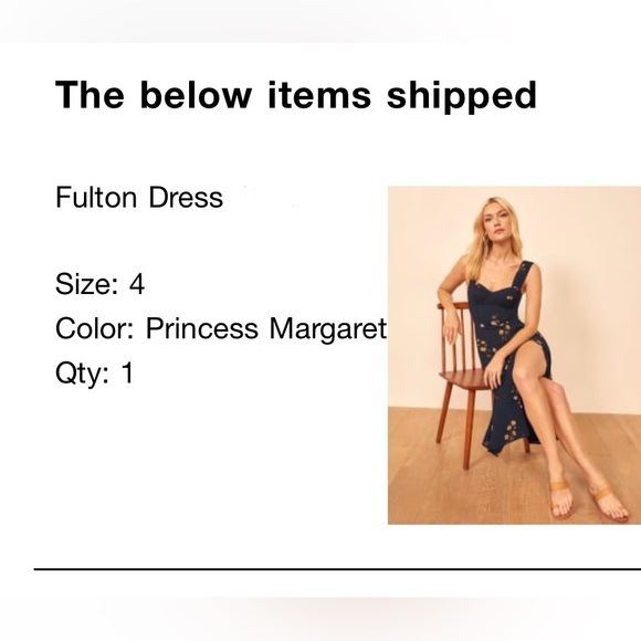 Reformation “Fulton” Floral Navy Dress - Picture 2 of 10